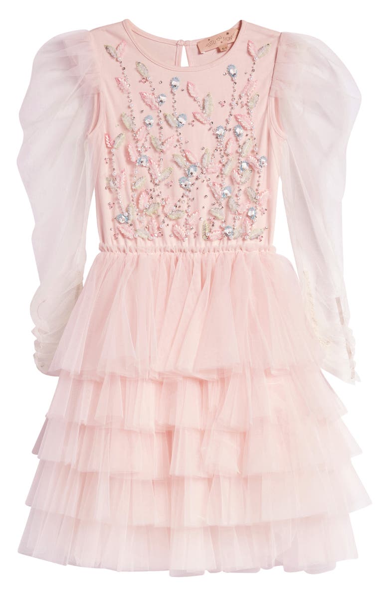 Tutu Du Monde Kids' Iconic Embellished Long Sleeve Tiered Tutu Dress, Main, color, 