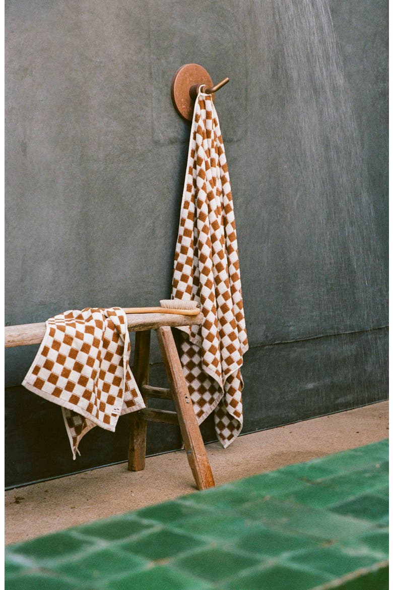 Mate Checkerboard Hand Towel, Alternate, color, BRUSH