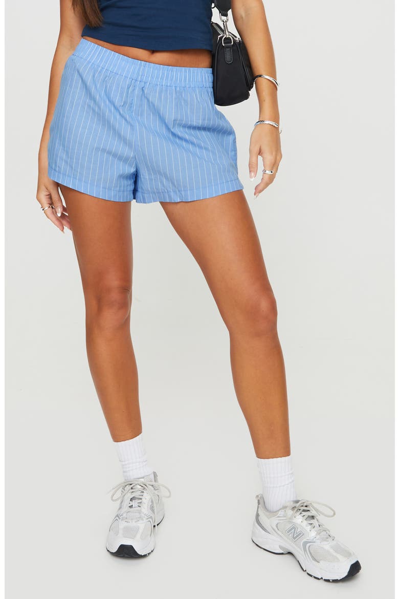 Maxxy Stripe Cotton Boxer Shorts, Main, color, BLUE STRIPE
