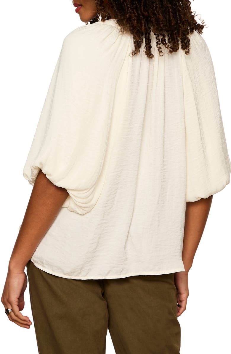 Sanctuary Plenty of Love Crinkle Button-Up Top, Alternate, color, Collagen White