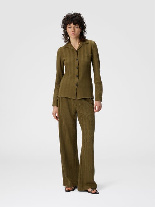 Missoni Slim Shirt With Zigzag Pattern In Green