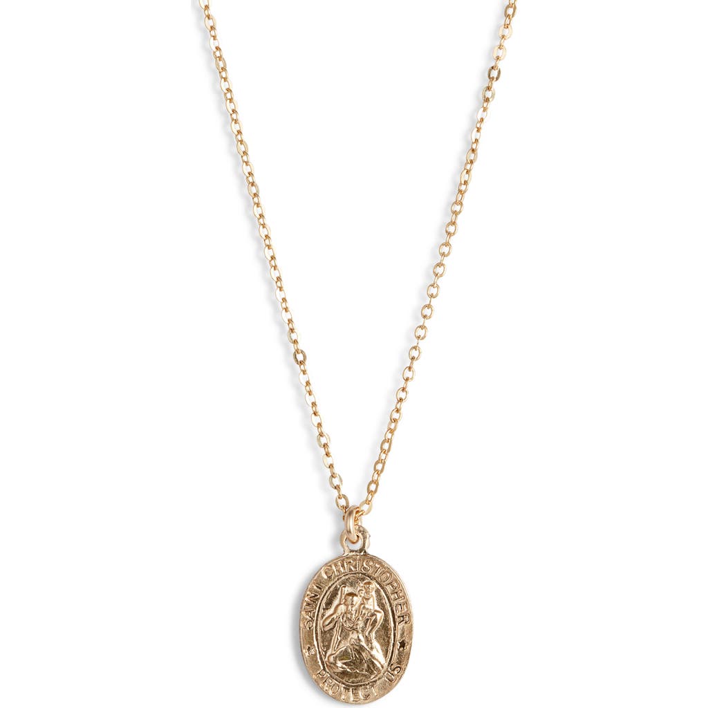 Set & Stones St. Christopher Charm Necklace In Gold