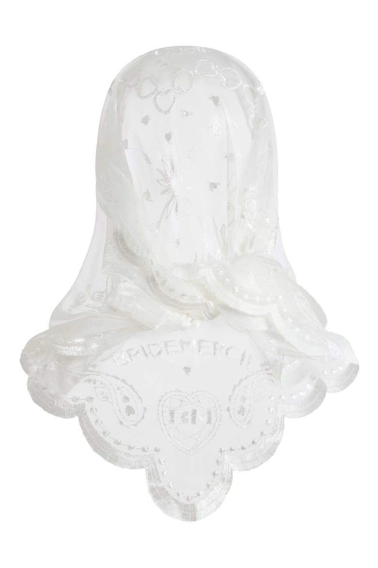 Bandana Embroidered Head Scarf, Main, color, White