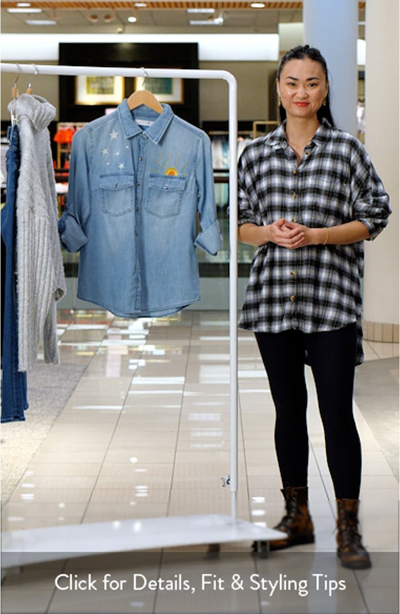 Hello Sunshine Embroidered Button-Up Shirt, sales video thumbnail