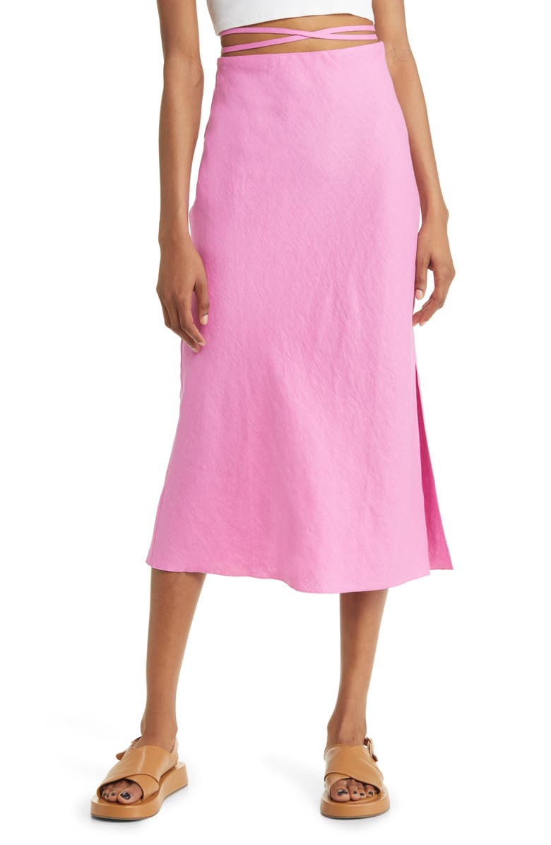 & Other Stories Drawstring Linen Skirt, Main, color,