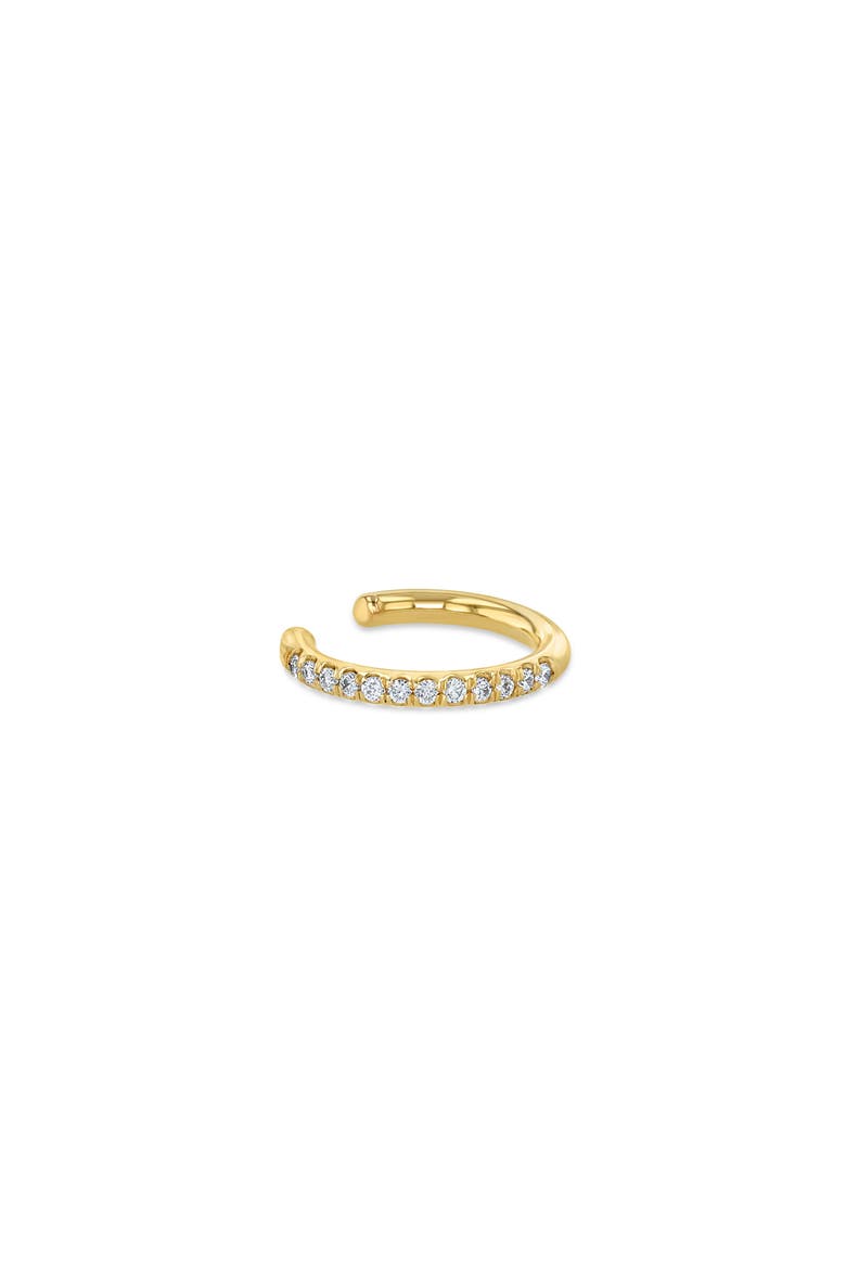 Pavé Diamond Ear Cuff, Main, color, YELLOW GOLD/ DIAMOND