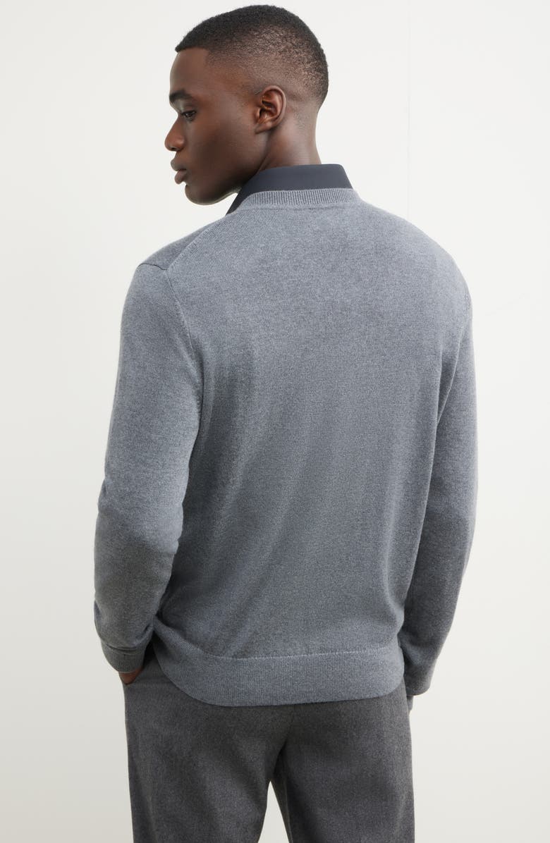 Nordstrom Merino Wool V-Neck Sweater, Alternate, color, Grey Turbulence Heather