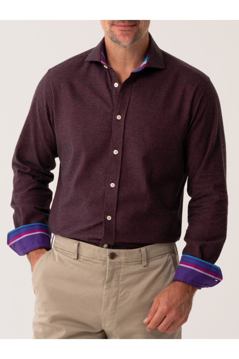 Cotton Cashmere Long Sleeve Shirt, Main, color, Burgundy