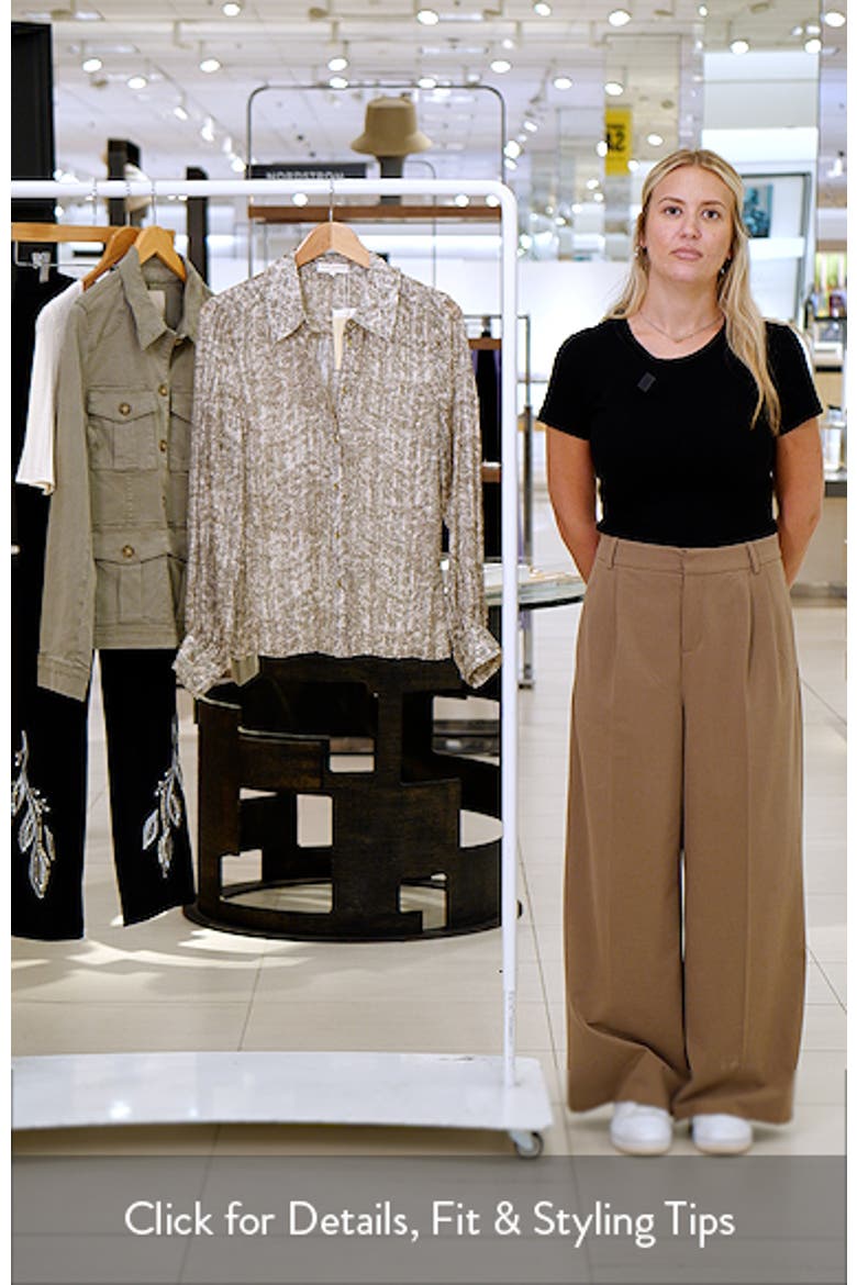 Pauline Abstract Snakeskin Print Silk Blend Button-Up Shirt video