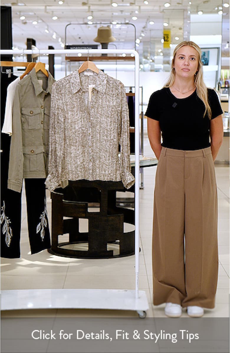 Pauline Abstract Snakeskin Print Silk Blend Button-Up Shirt, sales video thumbnail