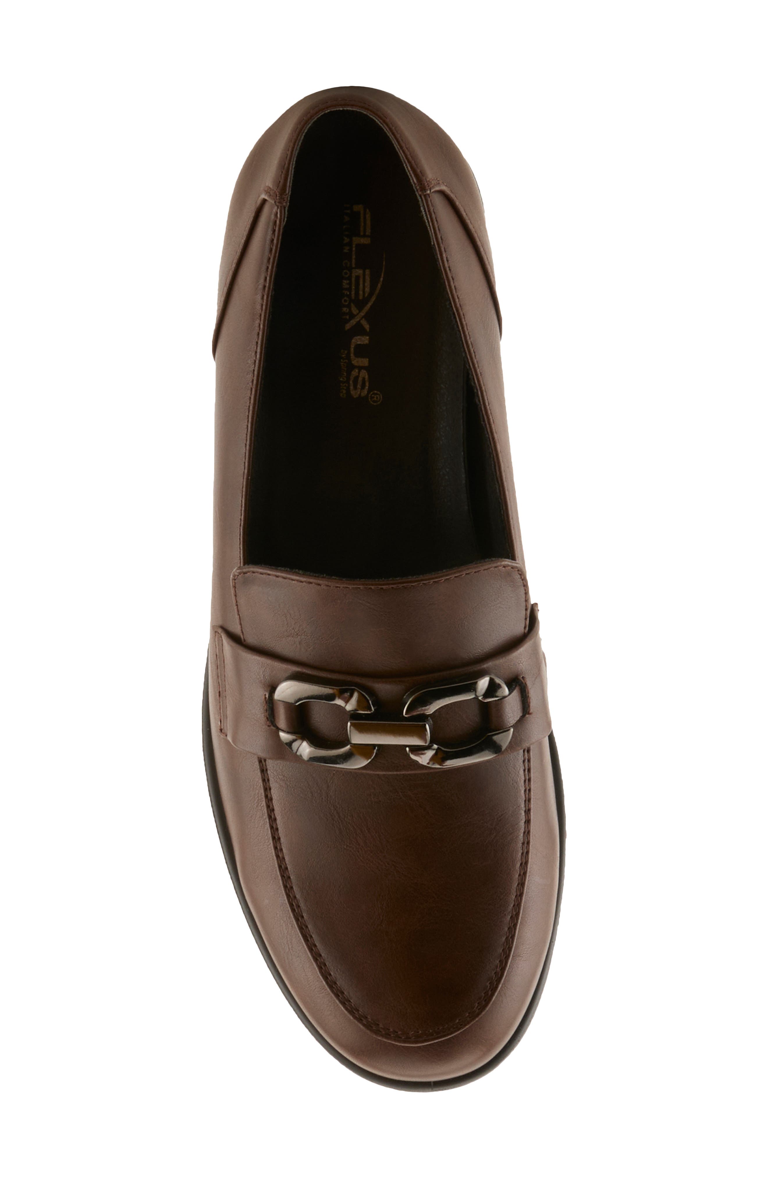Calderoni Loafer Pump, Alternate, color, BROWN