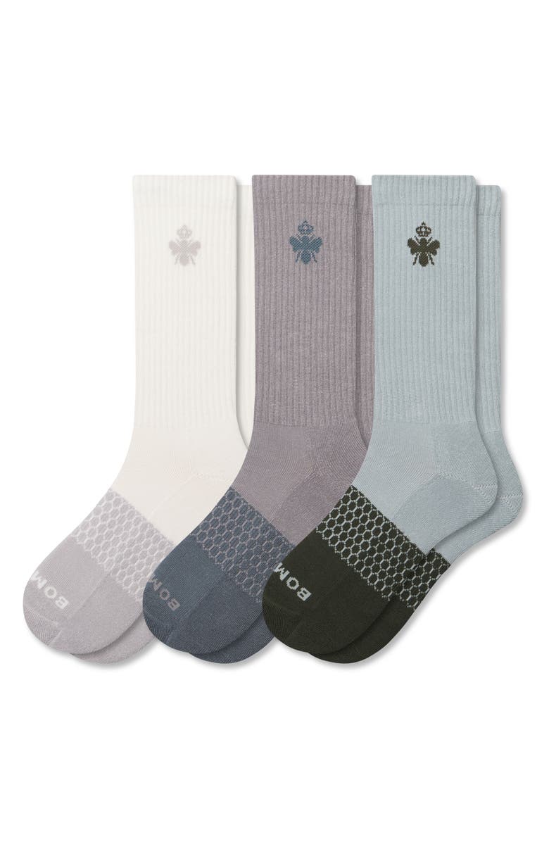 Bombas Assorted 3-Pack Colorblock Crew Socks, Main, color,