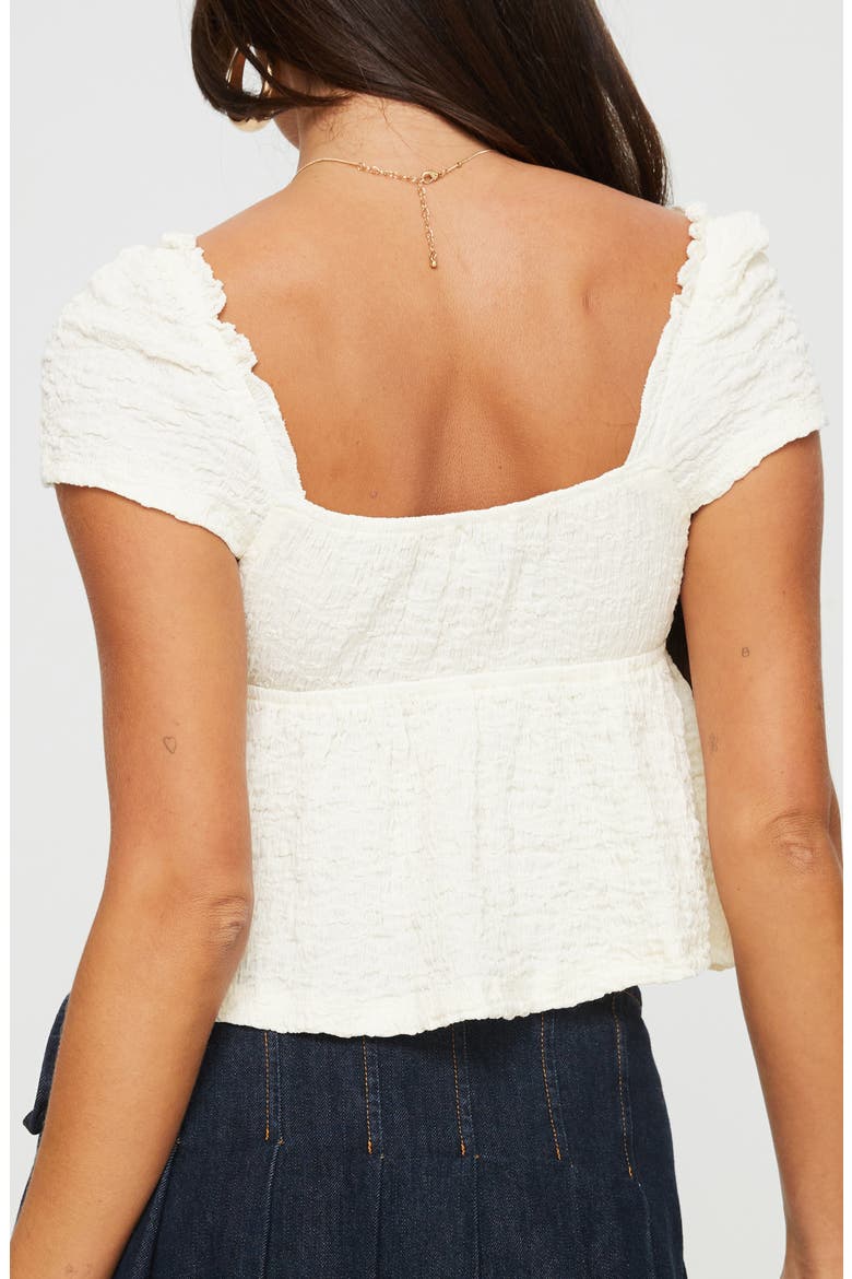 Kellan Smocked Crop Top, Alternate, color, CREAM