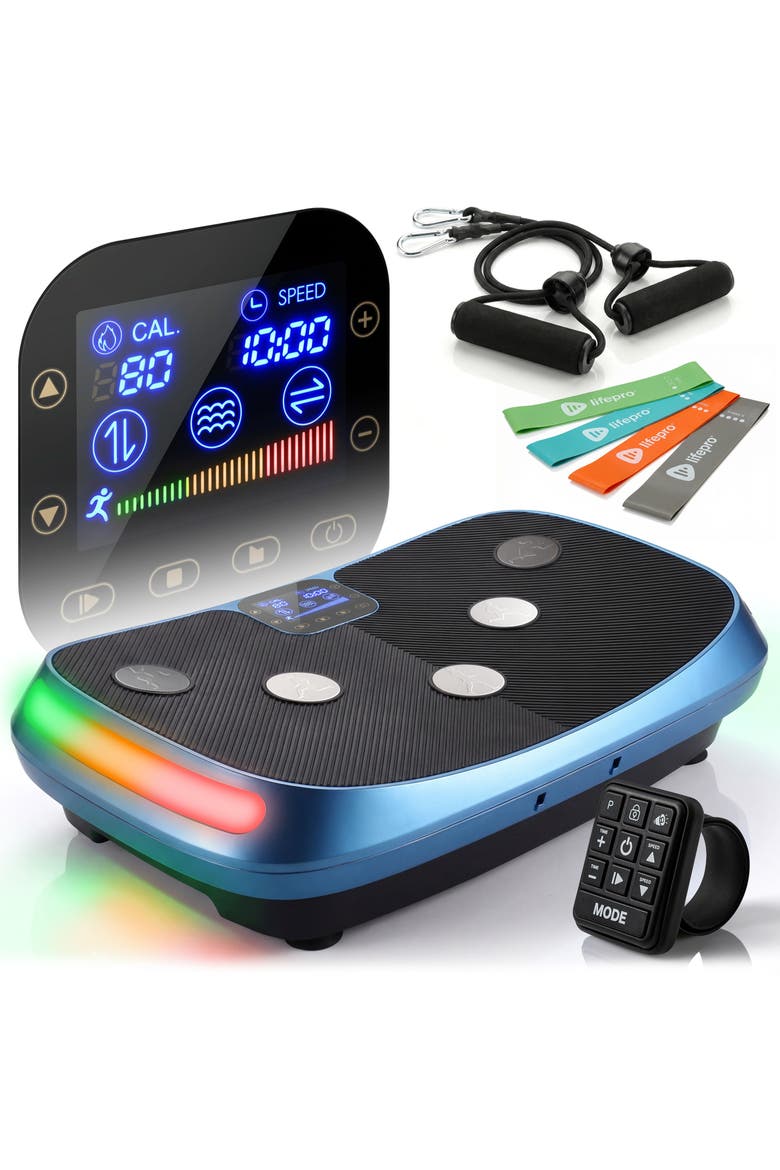 Rumblex 4D Vibration Plate Machine with Triple Motors for Fitness Weight Loss and Recovery, Main, color, Blue
