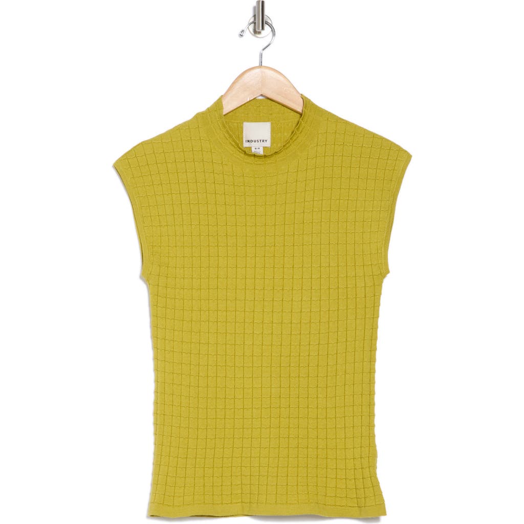 Industry Republic Clothing Sleeveless Waffle Knit Top In Citron