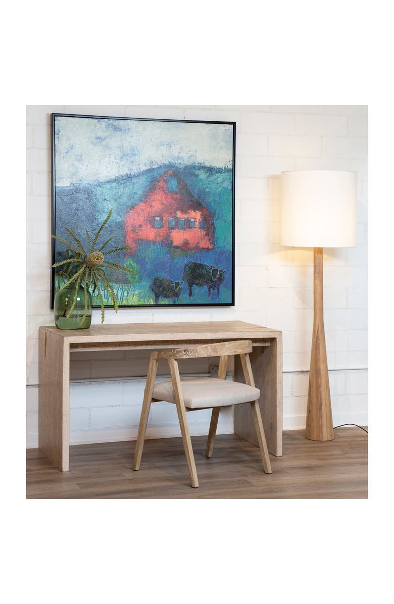 Dovetail Furniture Jalen Oak Wood Dining Chair with Linen Upholstered Seat, Alternate, color, Natural