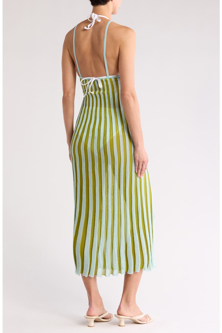 The Kaylee Rib Cover-Up Dress, Alternate, color, SKY / CHARTREUSE STRIPE