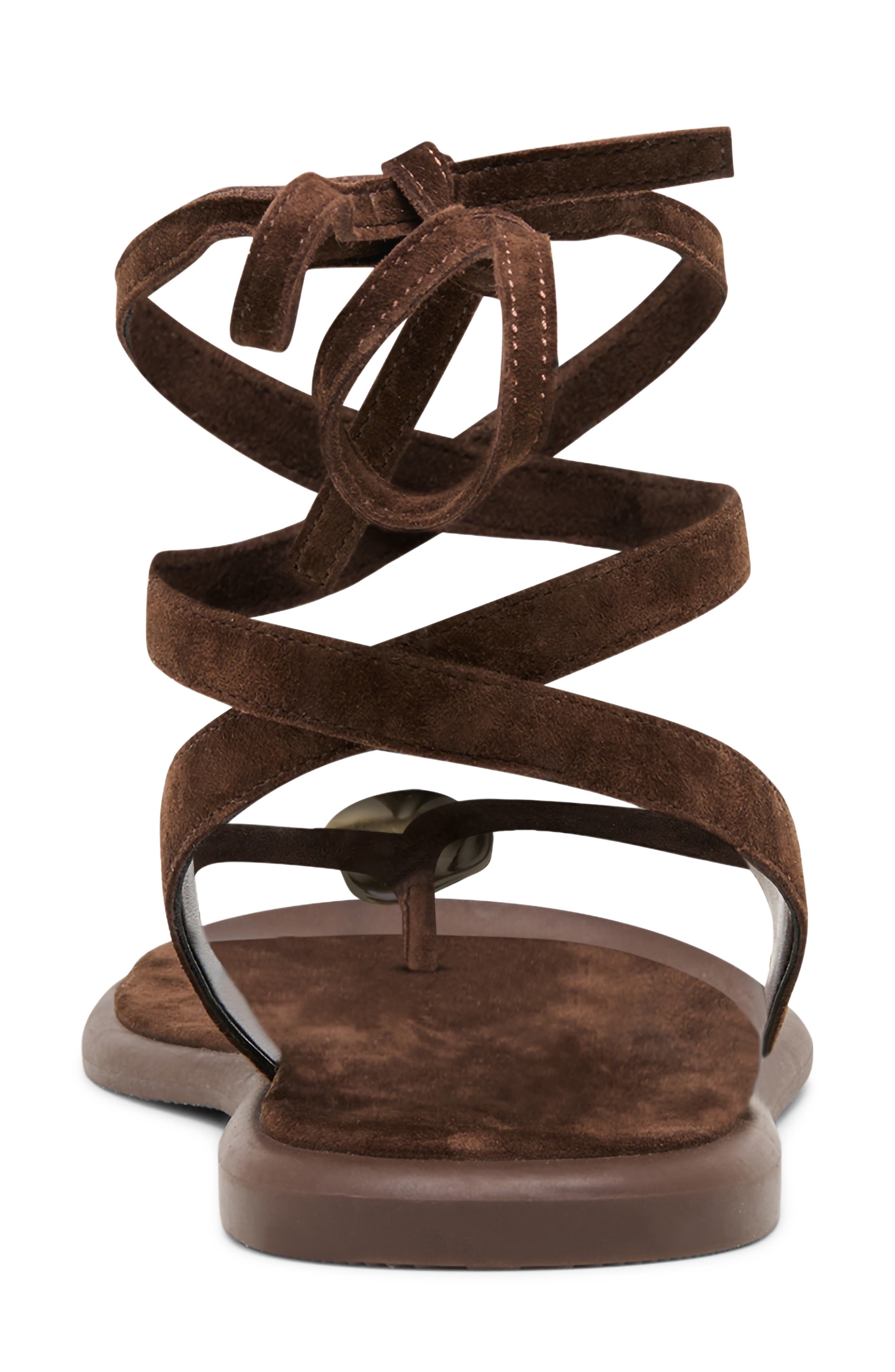 Dolce Vita Judy Ankle Wrap Sandal, Alternate, color, Dark Brown Suede