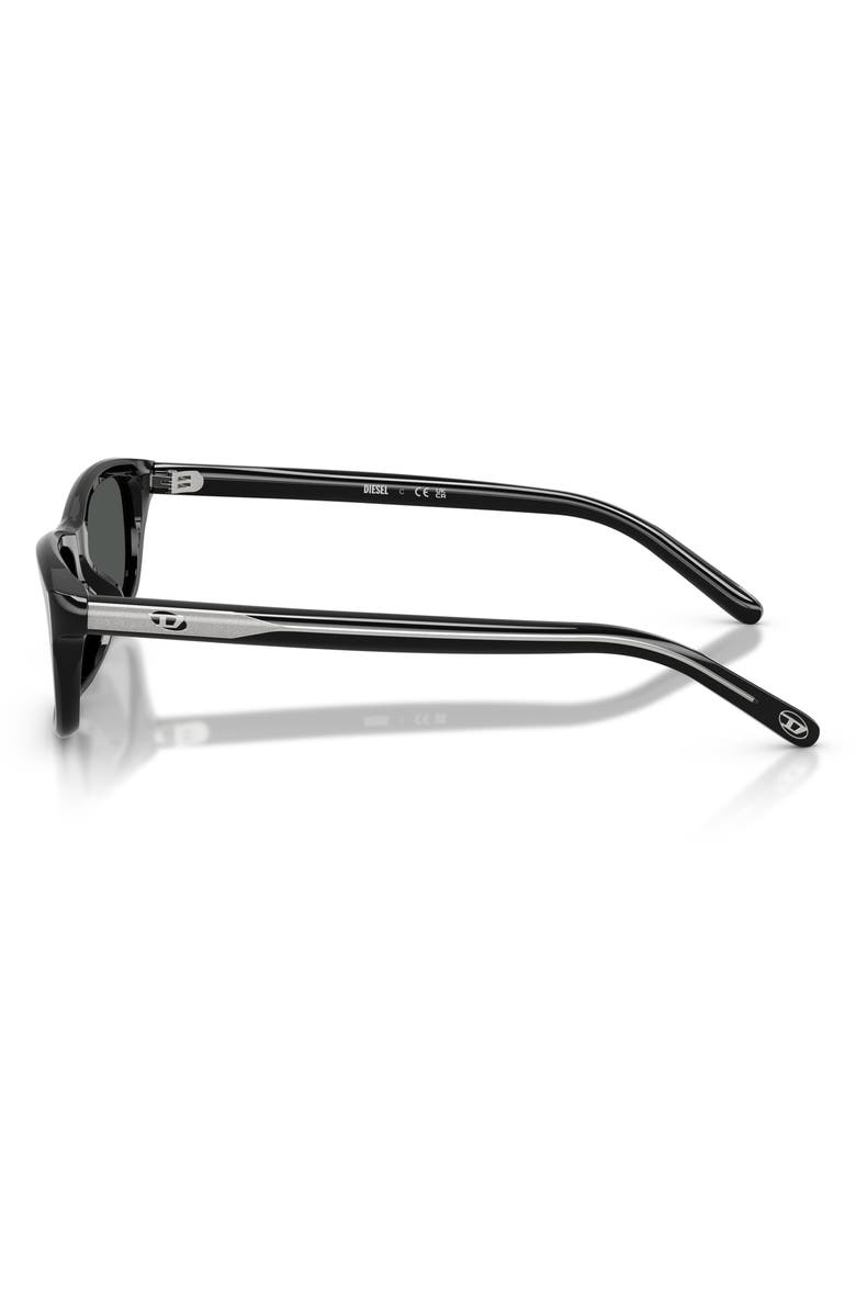 DIESEL<sup>®</sup> 54mm Rectangular Sunglasses, Alternate, color, Solid Black / Solid Black