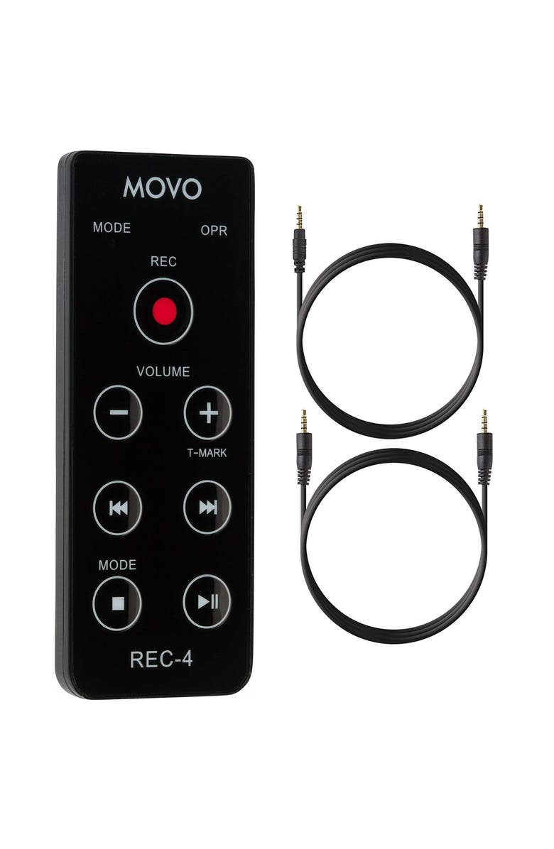 MOVO REC-4 Wired Remote Control for Zoom H2n, H4n Pro, H5 & H6 Portable Digital Handy Recorders, Main, color, Black
