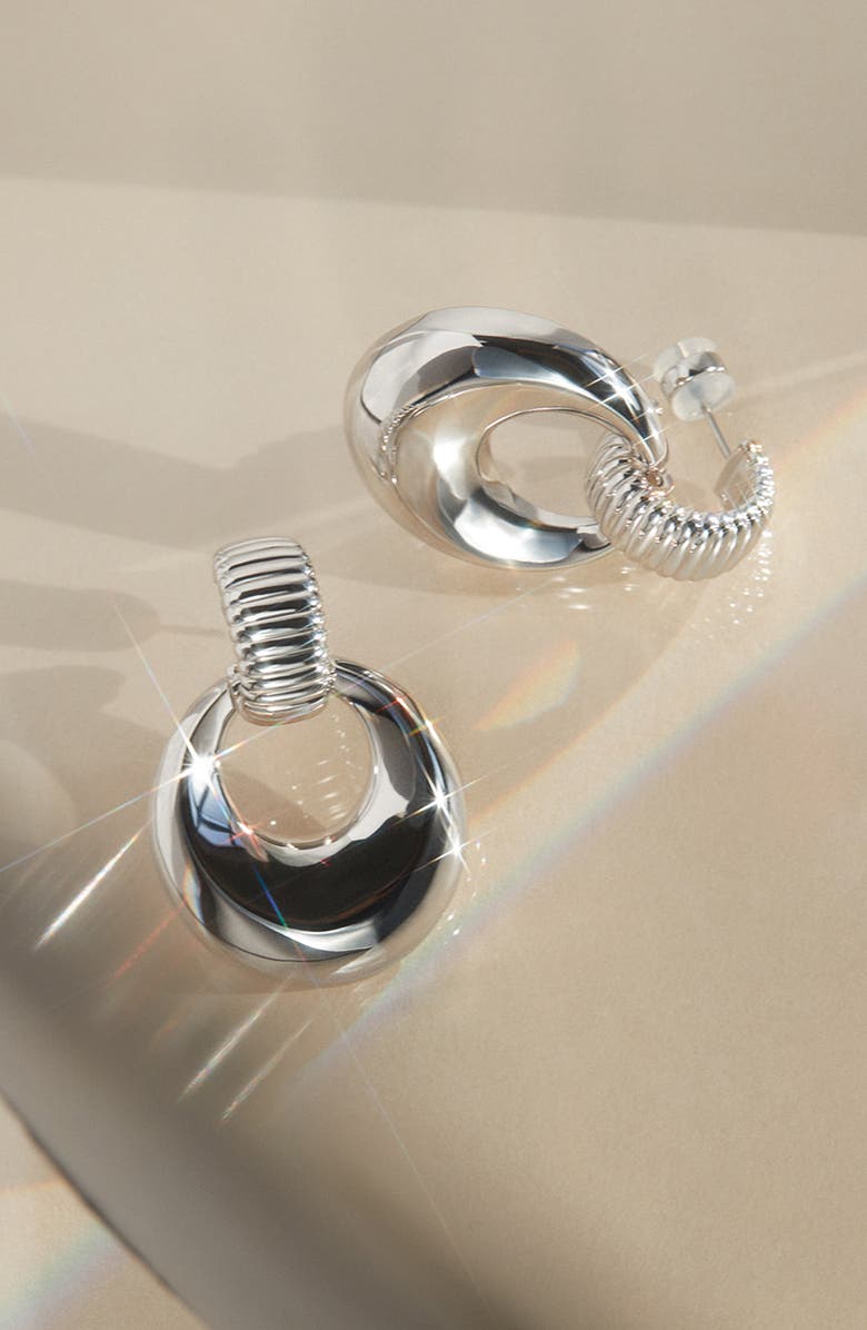 Luv AJ Remy Doorknocker Hoop Earrings, Alternate, color, Silver