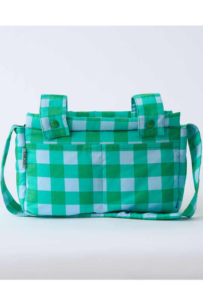 Stroller Party Caddy Bag, Alternate, color, Teal Gingham