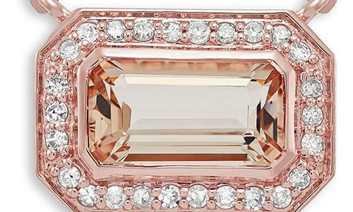 Frankie & Zoe 14k Rose Gold Morganite & Diamond Pendant Necklace In Gold