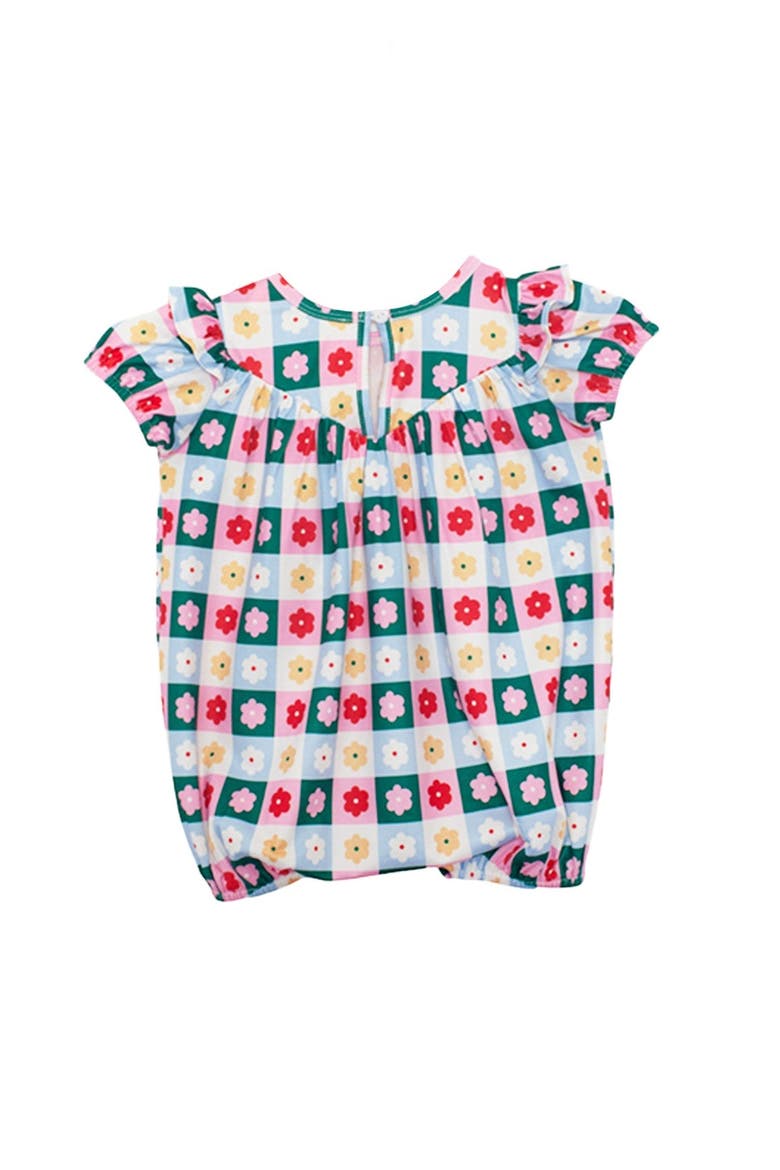 Flower Pops Short Sleeve Romper, Alternate, color, Pink