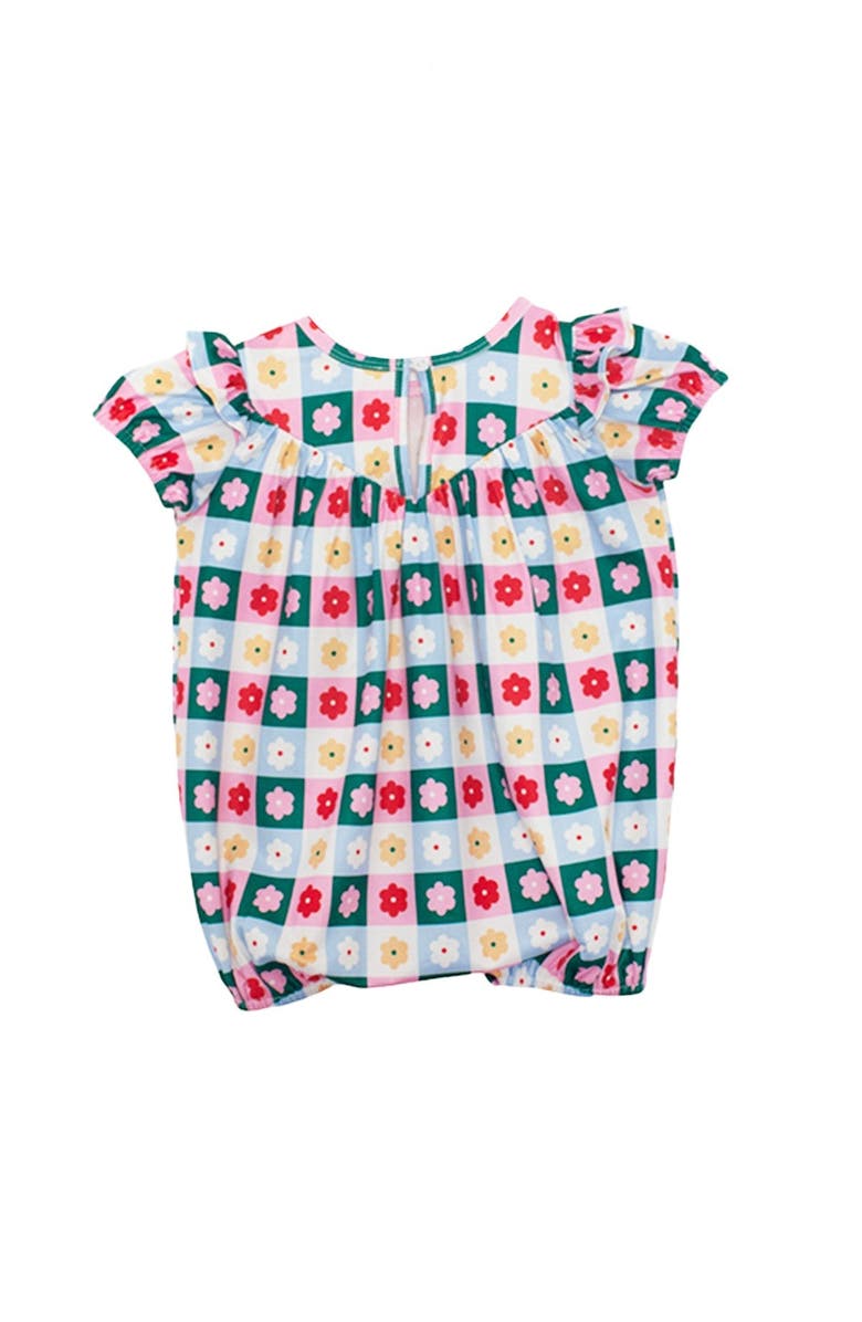 Mabel + Honey Flower Pops Short Sleeve Romper, Alternate, color, Pink