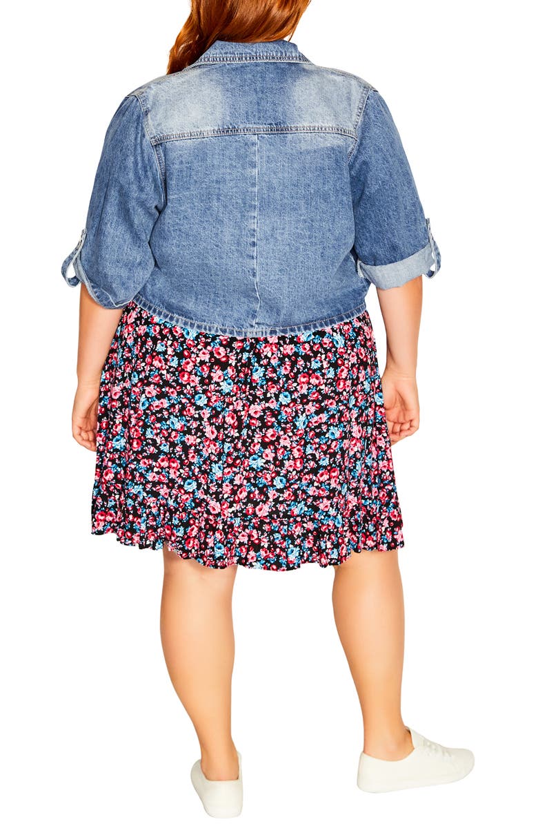 City Chic Denim Crop Jacket, Alternate, color, 