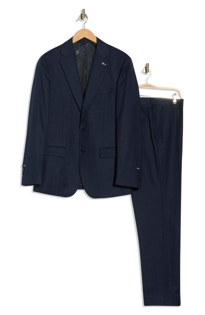 Scotch & Soda Glen Plaid Two-Piece Suit, Alternate, color, Navy