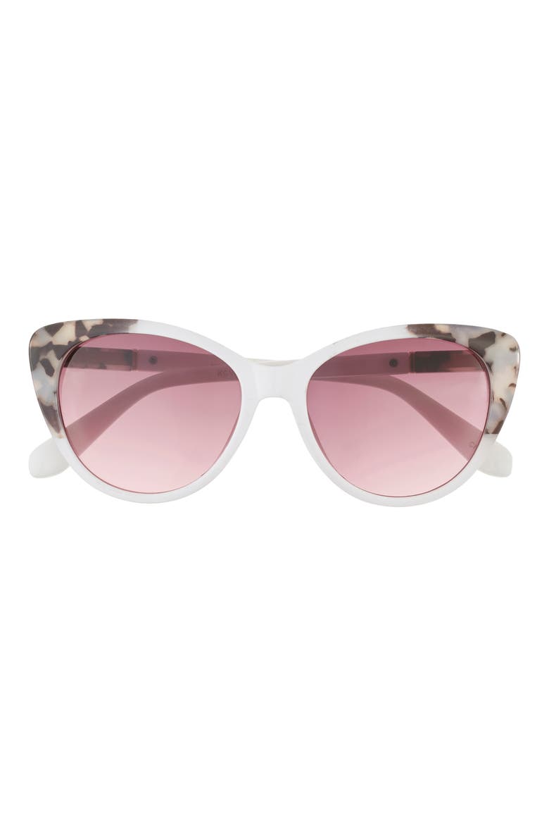 53mm Cat Eye Sunglasses, Main, color, WHITE OATMEAL