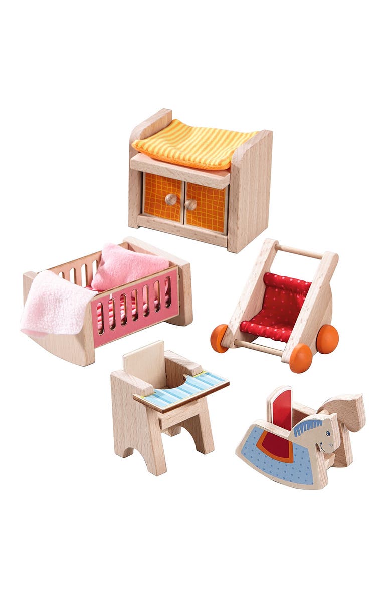 HABA Little Friends Children's Nursery Room - Dollhouse Furniture for 4" Dollhouse Dolls, Main, color, Multi