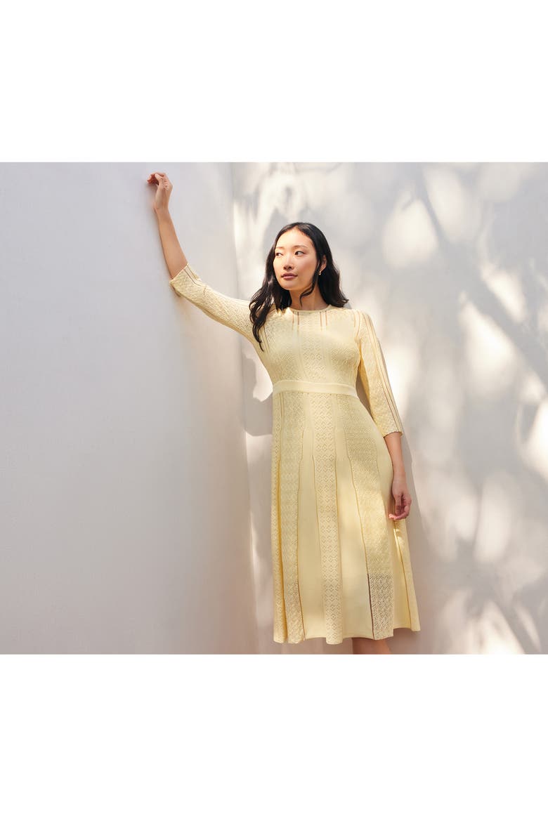 Misook Pointelle Knit A-Line Dress, Alternate, color, 