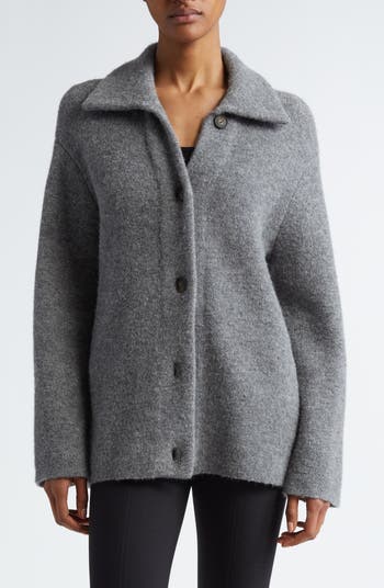 Vince oversized wool cardigan button shops up sweater in gray medium