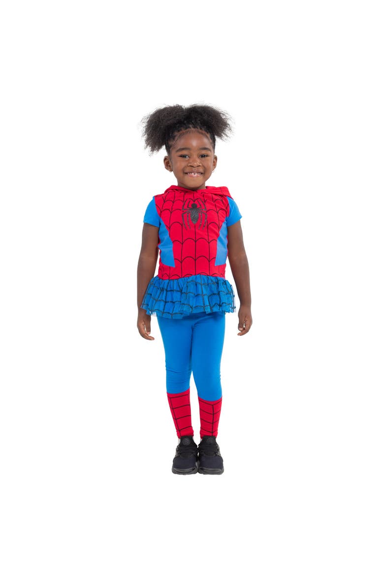 Spider-Man Hooded Tee and Leggings Set, Alternate, color, Red Blue Spider Man