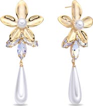 EYE CANDY LOS ANGELES Tatiana Floral Faux Pearl Drop Earrings