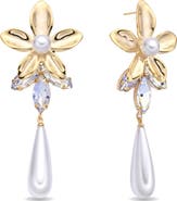 EYE CANDY LOS ANGELES Tatiana Floral Faux Pearl Drop Earrings