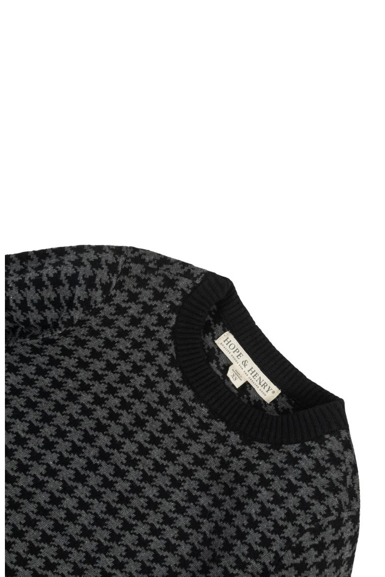 Baby Boys' Organic Intarsia Crew Neck Sweater, Infant, Alternate, color, Black and Charcoal Houndstooth