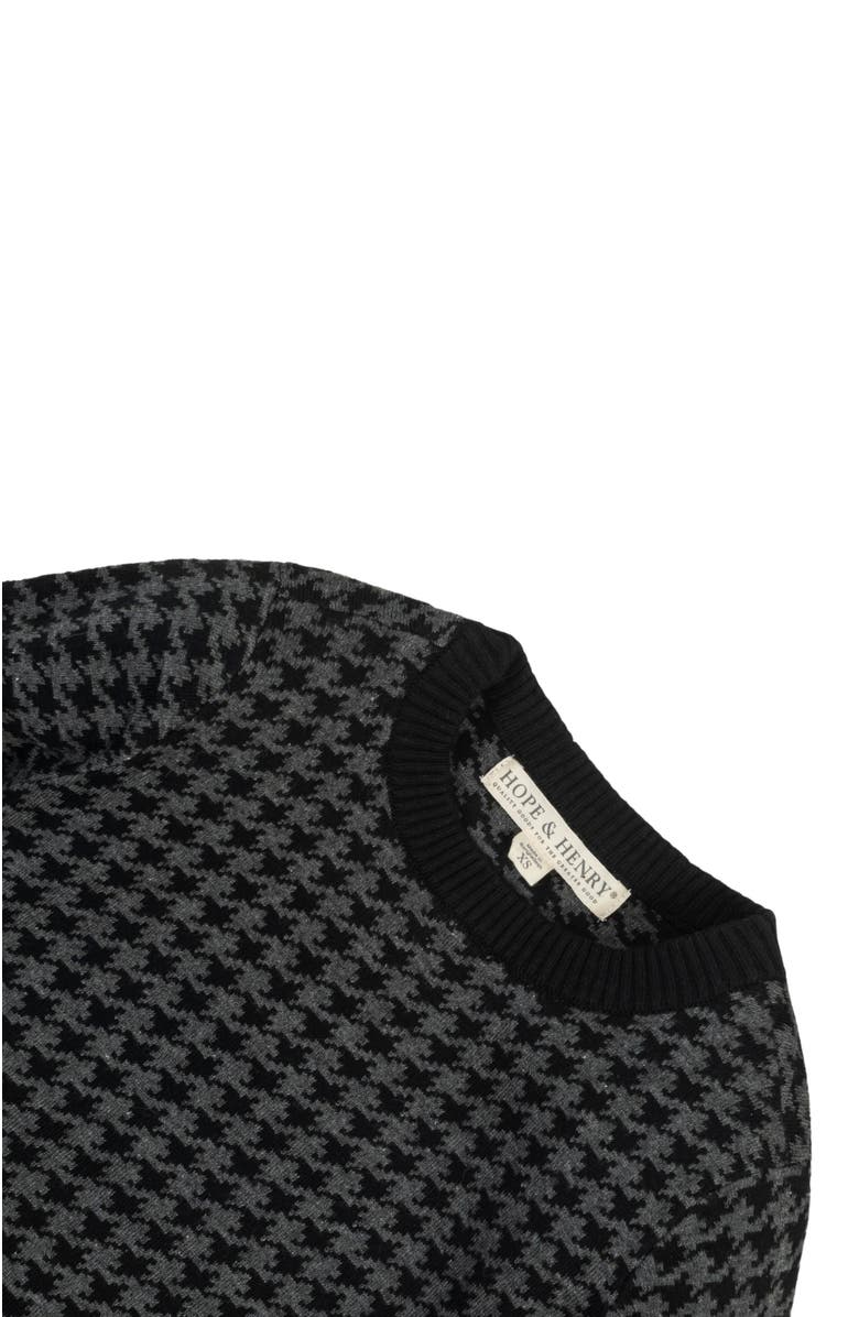 Hope & Henry Baby Boys' Organic Intarsia Crew Neck Sweater, Infant, Alternate, color, Black And Charcoal Houndstooth