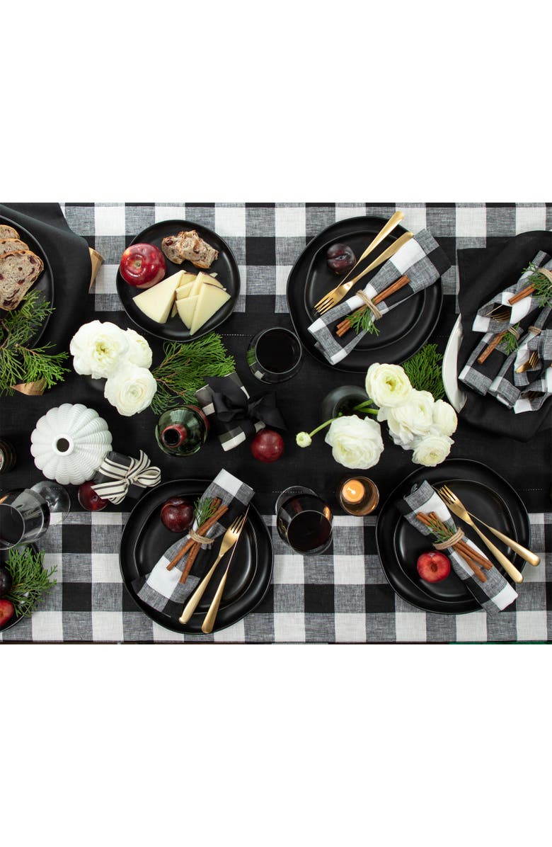 Solino Home Linen Tablecloth - Buffalo Check, Alternate, color, Black And White