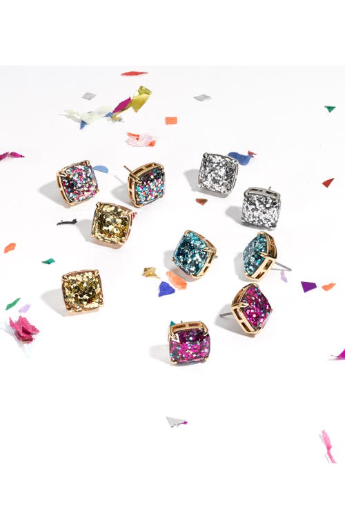 Kate Spade Womens Multi Glitter Glittered Small Square Stud Earrings