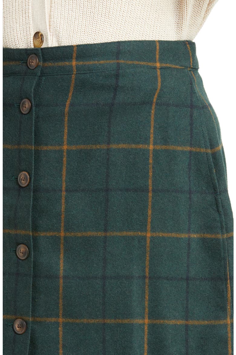 Button Front Wool Blend Miniskirt, Alternate, color, MELANGE DARK PALM