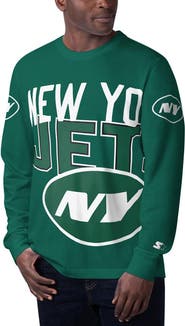 STARTER Men's Starter Green New York Jets Clutch Hit Long Sleeve T-Shirt