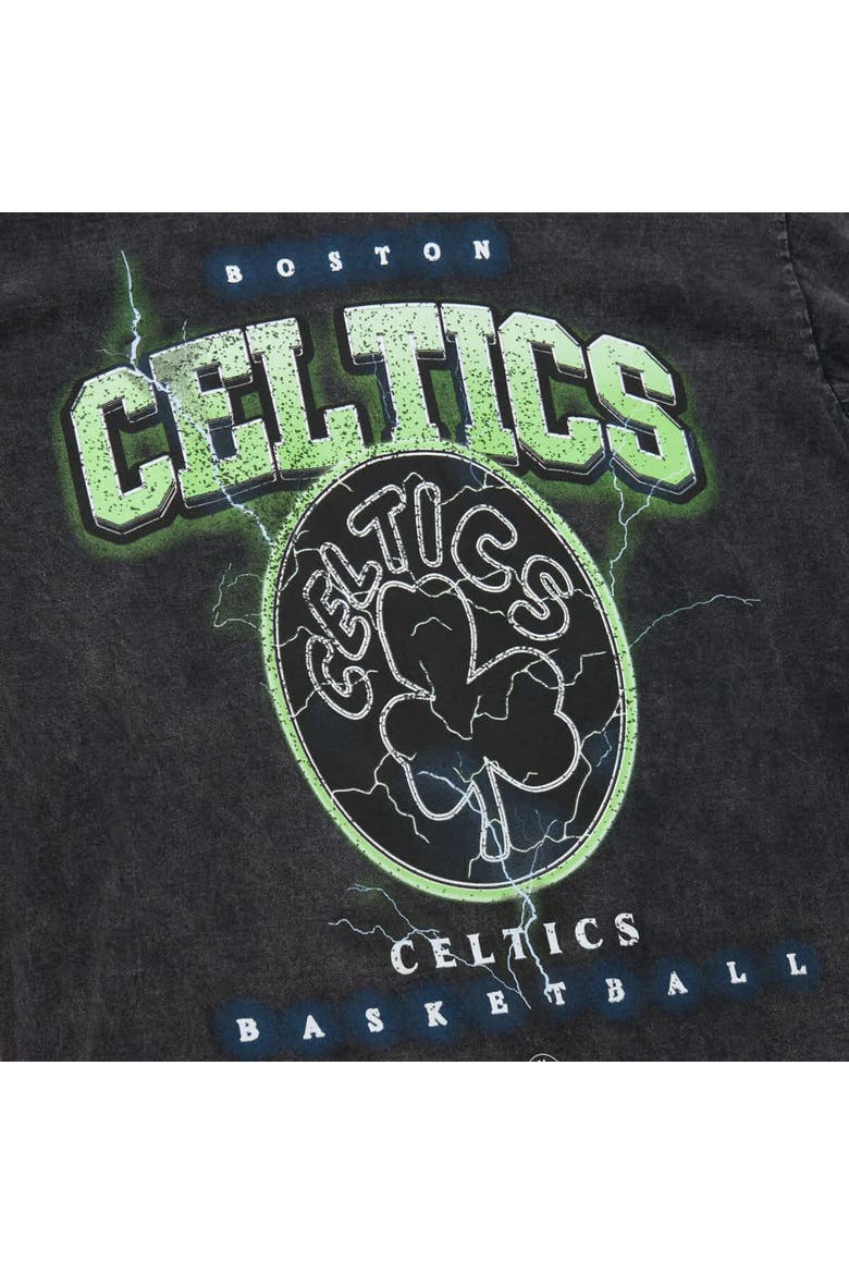 Unisex Mitchell & Ness Black Boston Celtics Hardwood Classics Vintage Voltage Premium Heavyweight T-Shirt, Alternate, color, Black