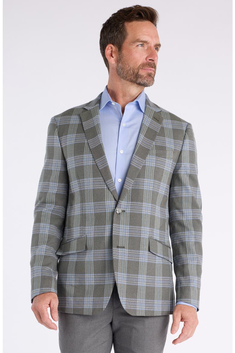 Olive & Blue Plaid Sport Coat, Alternate, color, OLIVE