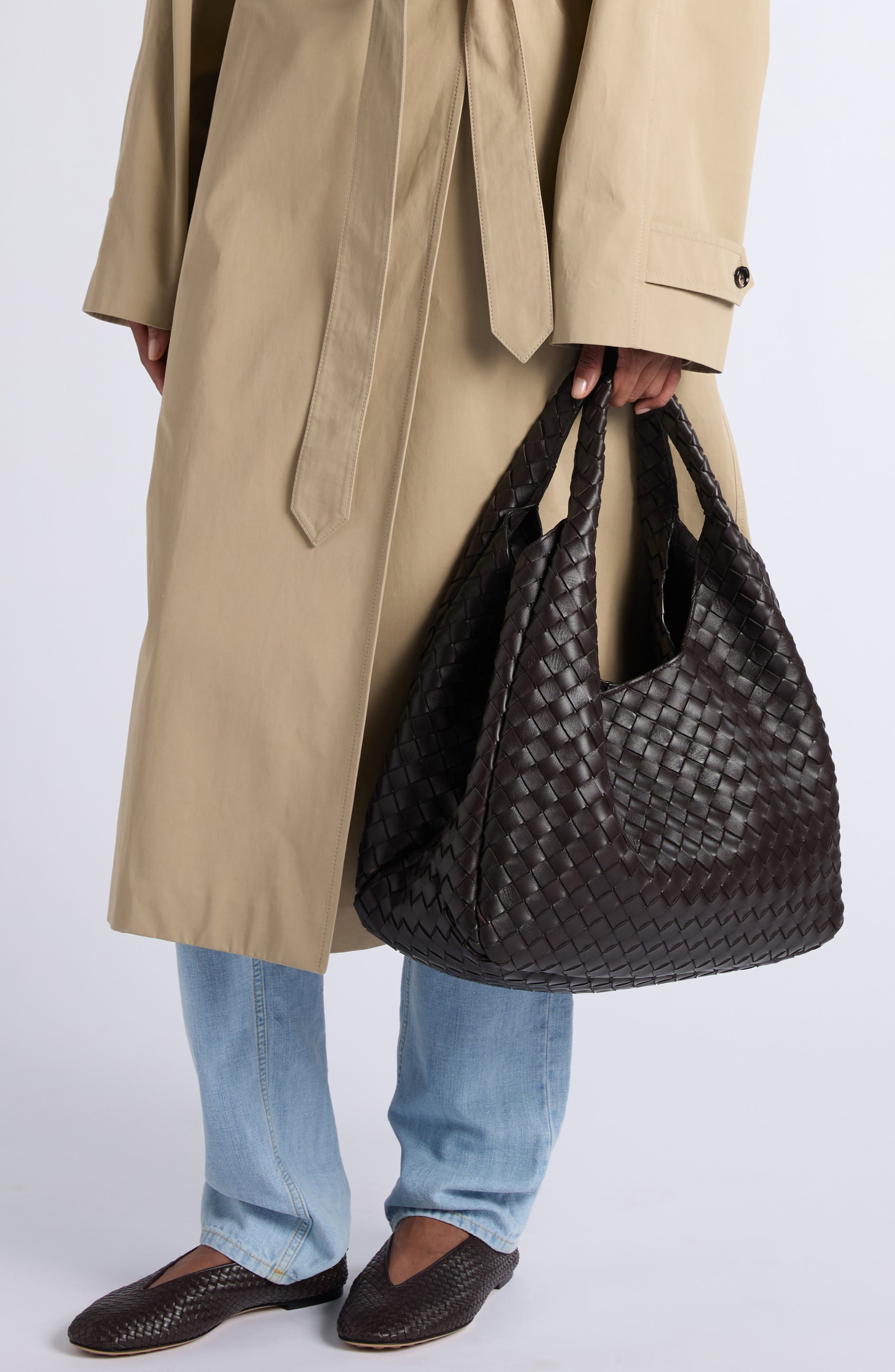 Bottega Veneta Large Campana Leather Tote, Alternate, color, 2190 Fondant-M Brass
