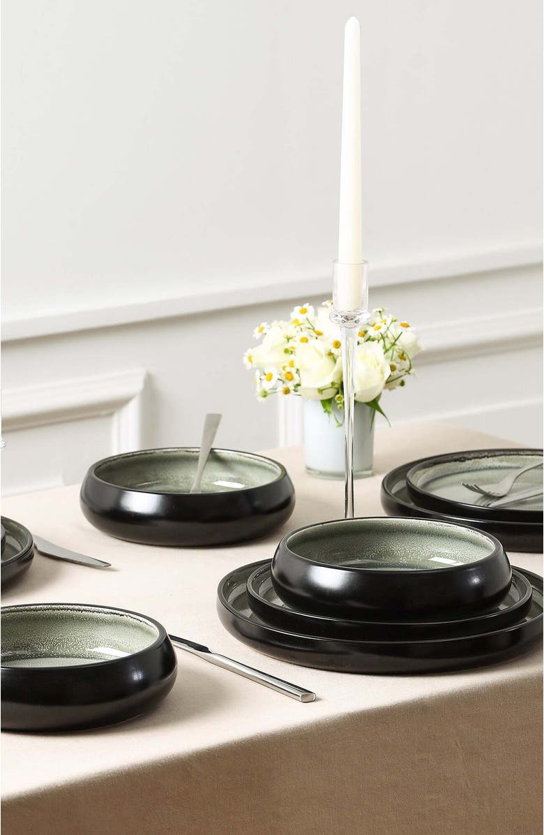 Stone Lain Lagoon Stoneware 24-Piece Dinnerware Set, Alternate, color, Green