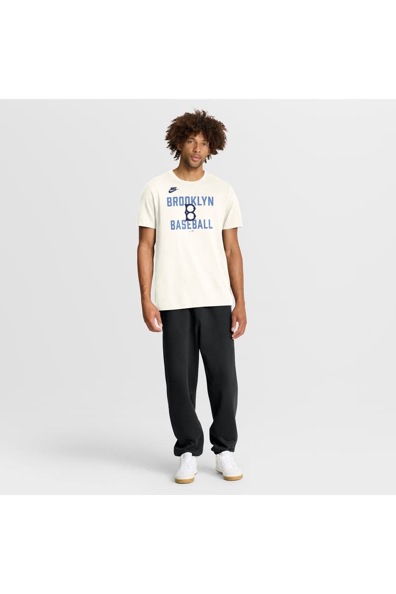 Men's Nike Cream Brooklyn Dodgers Cooperstown Collection ‘70s Inspired T-Shirt, Alternate, color, Cream