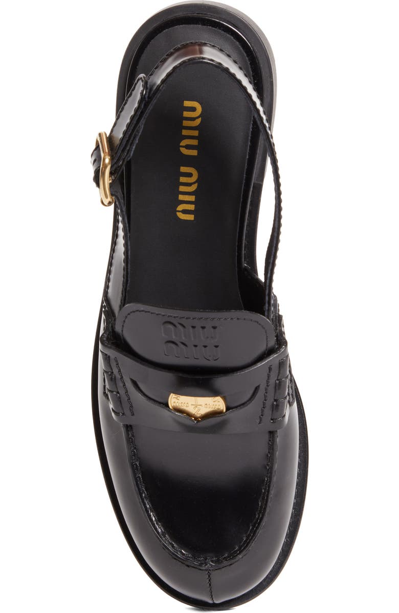 Miu Miu Slingback Penny Loafer, Alternate, color, Nero
